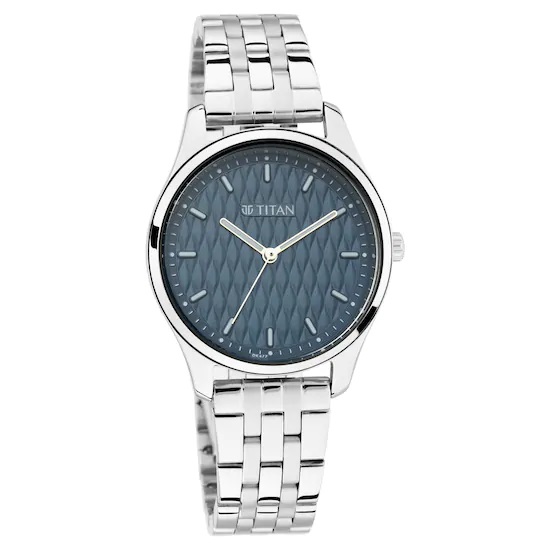 Buy Titan Workwear Watch with Blue Dial  Metal Strap