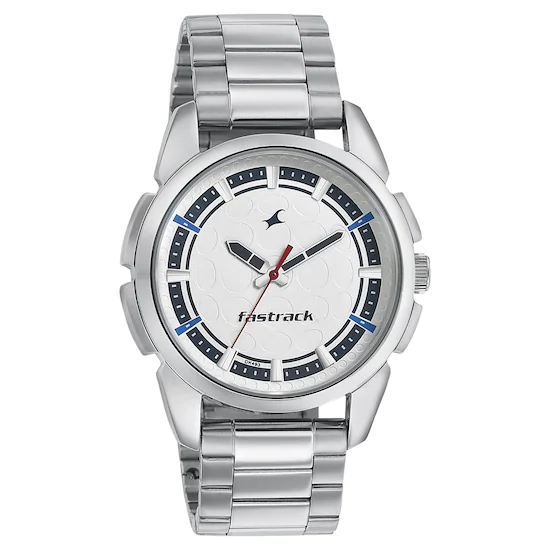 FASTRCK SUNBURN WATCH - SILVER DIAL WITH STAINLESS STEEL STRAP