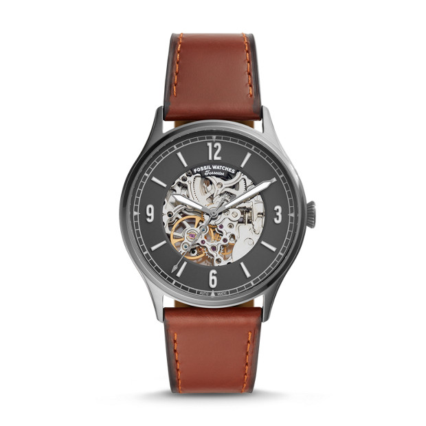 Fossil FORRESTER AUTOMATIC AMBER LEATHER WATCH