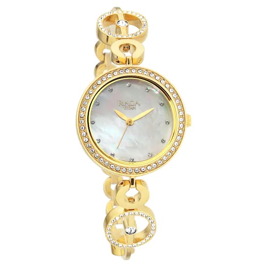 Titan Raga Mother of Pearl Dial Swarovski Studded Watch